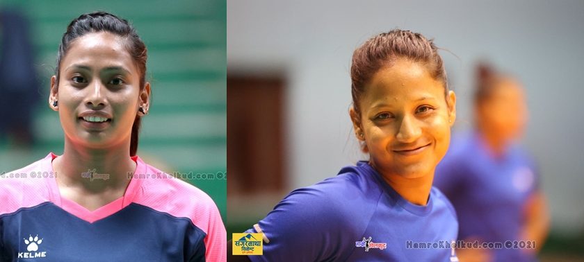 Spikers Shanti Tharu, Kamana Bista debut in national team