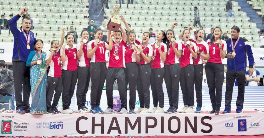President congratulates Nepali women’s volleyball team