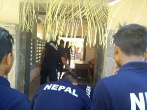 Nepali national football team visits temple 