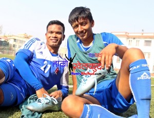 Nawayug Shrestha and Bharat Khawas Nepal Football Tribhuwan Army Club
