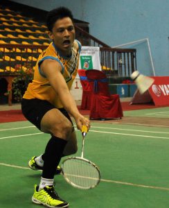 2073.03.06 Tripureshore cover ma 5th Puspa Lall memorial rapiad batminton tournment ma Q final ratan Bishnu katuwal vs Bijeet Thapa photo Rajendra
