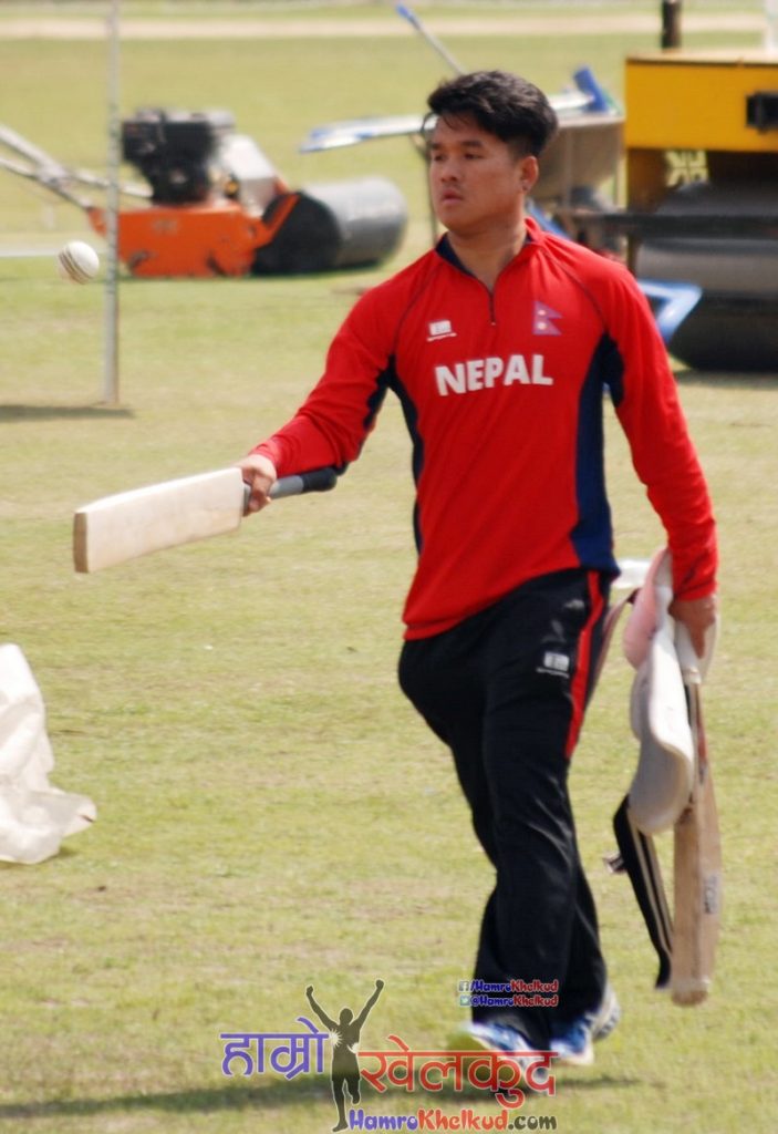 sagar-pun-of-nepal-national-cricket-team-preparing-before-kenya-wclc-2