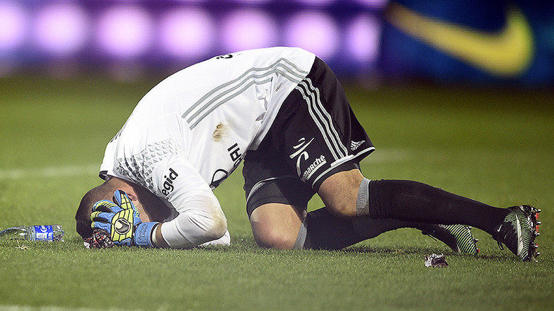 sad footballer keeper